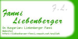 fanni liebenberger business card
